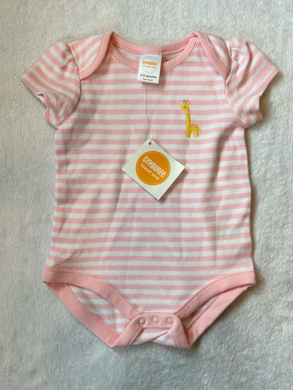 3/$18 | NWT Gymboree Pink & White Bodysuit | Giraffe | 0-3 months | 100% cotton